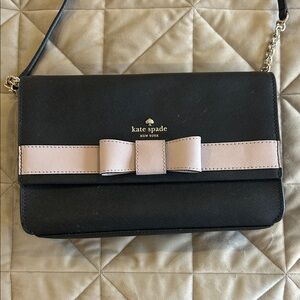 Kate Spade Black and Pink Crossbody Bag with Bow